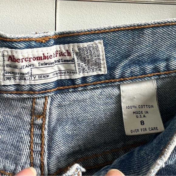 Vintage Abercrombie & Fitch 90s Relaxed Fit Jeans Medium Wash USA Made Size 8 - Picture 4 of 5